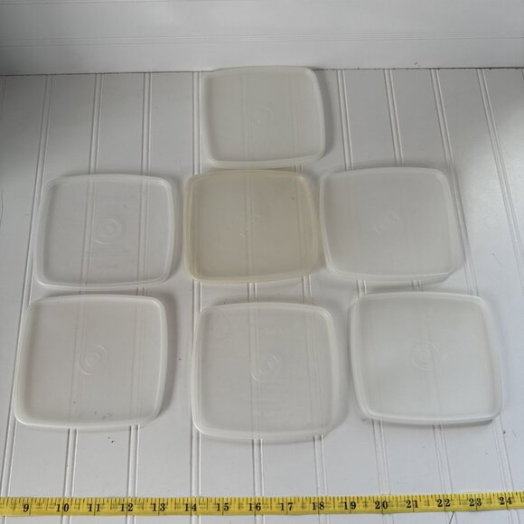 Vintage Tupperware Blue Square Round Freezer Containers 311 with Lids Set of 5 - Picture 14 of 15